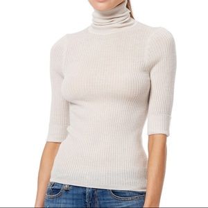360 Cashmere Cai Turtleneck Sweater Elbow Sleeve